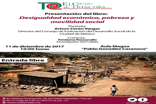 Cartel presentación libro Desigualdad económica poblreza y movilidad social