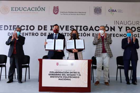 La Gobernadora Lorena Cuéllar inauguró el nuevo edificio del CIBA-IPN y firmó un convenio para la creación de un CVDR