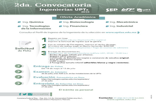 2DA CONVOCATORIA 2016