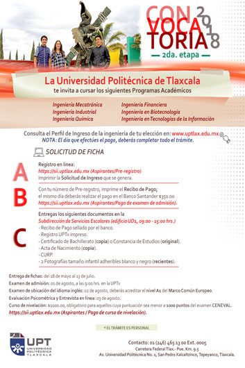 0710 CONVOCATORIA 2018 UPTX