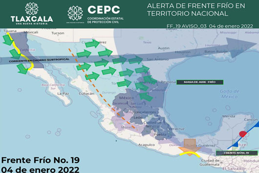 Frente frío 19 afectará con heladas a Tlaxcala
