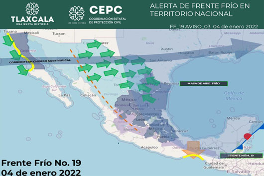 Frente frío 19 afectará con heladas a Tlaxcala