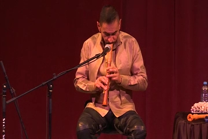 Se presentó el flautista Horacio Franco en el teatro Xicohténcatl
