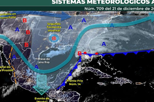 SMN prevé baja de temperatura en más de 20 estados del país