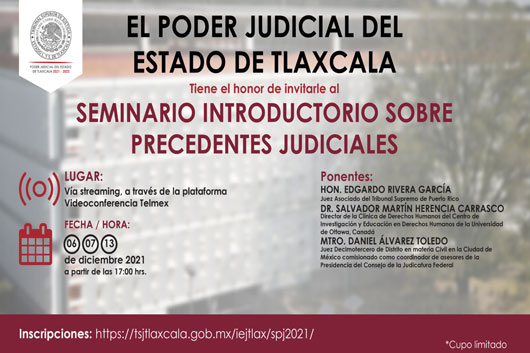 Participará TSJE en seminario internacional sobre Precedentes Judiciales 