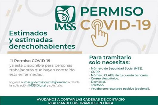 IMSS anuncia relanzamiento del Permiso COVID-19 para beneficiar a derechohabientes y cortar cadenas de contagio