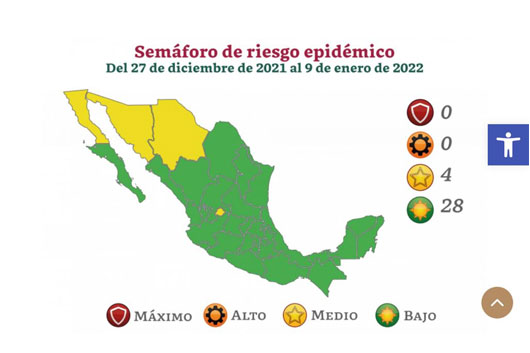 Cerrará Tlaxcala 2021 e iniciará 2022 en Semáforo Epidemiológico Verde