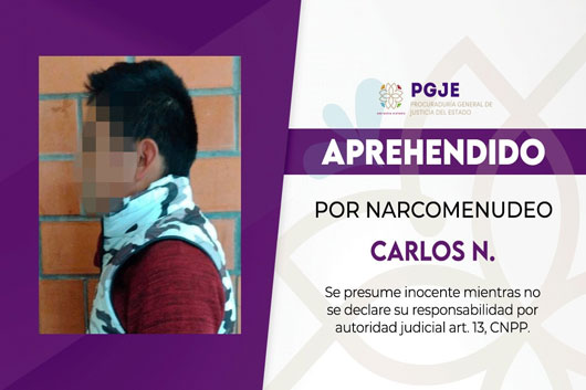 En flagrancia por intento de extorsión, PGJE aseguró a un individuo