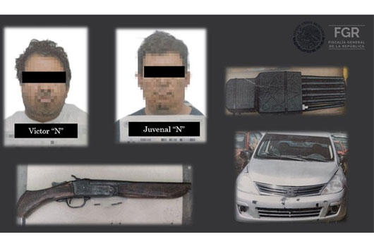  Obtiene FGR sentencia de 24 años de prisión contra dos personas por portación de arma de fuego e inhibidor de señal