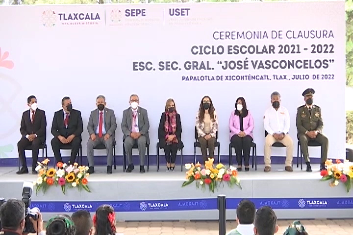 La gobernadora Lorena Cuéllar encabezó la Ceremonia de Clausura del Ciclo Escolar 2021-2022 de la Secundaria General “José Vasconcelos” 