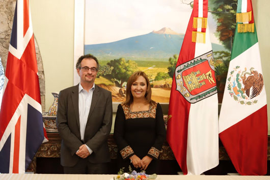 Recibe gobernadora Lorena Cuéllar a embajador de Reino Unido en México; estrecharon lazos de cooperación
