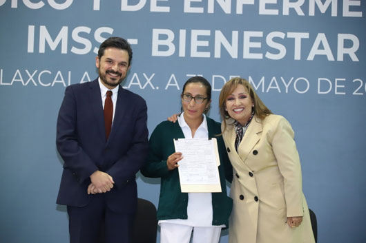 Entregó IMSS y Gobierno de Tlaxcala 300 bases a personal médico y de enfermería del programa IMSS-Bienestar