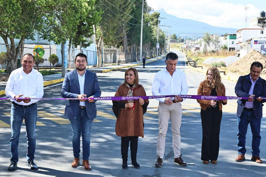 Entregó gobernadora Lorena Cuéllar obras de rehabilitación carretera en Huamantla y Xaltocan