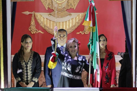 Encabezó gobernadora Lorena Cuéllar CCXII aniversario del Grito de Independencia