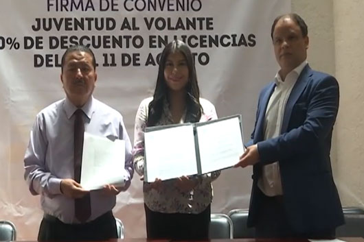 Firman convenio ITJ, SF y SMyT para otorgar descuentos en la licencia de conducir a  jóvenes 
