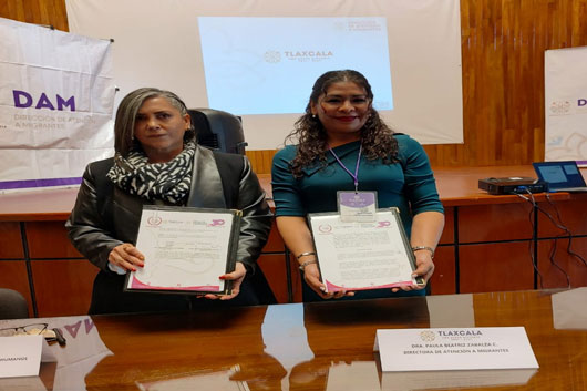 Firman DAM y CEDH convenio para salvaguardar los derechos de los migrantes tlaxcalteca