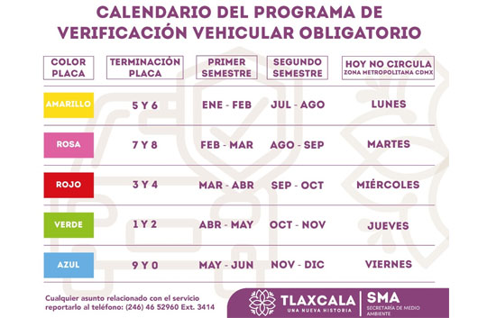 Inicia verificación vehicular obligatoria 2023 en Tlaxcala