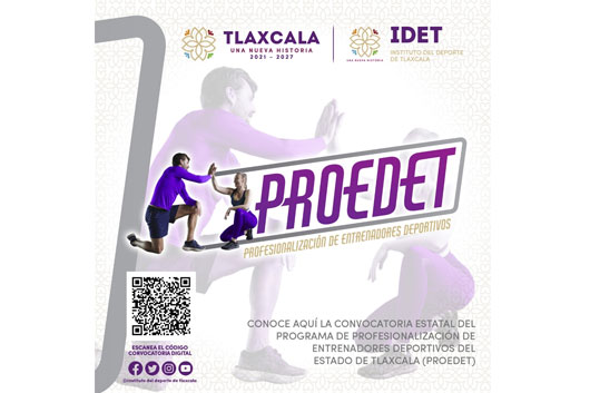 Invita IDET a participar en el programa de profesionalización de entrenadores deportivos de Tlaxcala