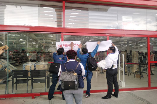Suspendió COEPRIST centro comercial en Tlaxcala capital