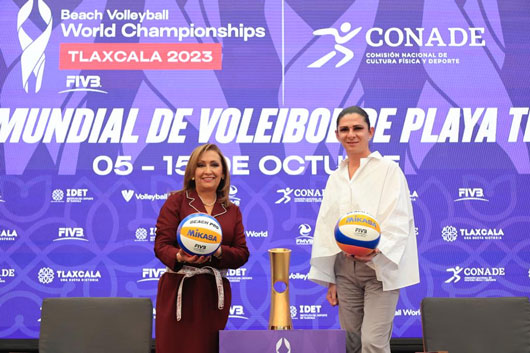 Presentaron CONADE y Gobierno del Estado oficialmente el Campeonato Mundial de Voleibol de Playa Tlaxcala 2023