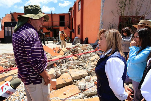 Recorrió gobernadora comunidad de San Marcos para conocer afectaciones por granizada