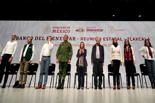 Encabeza presidente López Obrador reunión estatal del Banco del Bienestar en Tlaxcala 