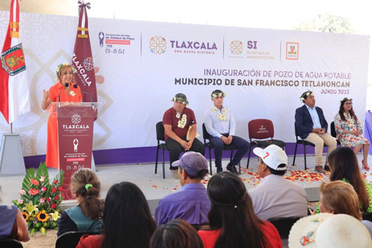 Inaugura gobernadora pozo de agua potable en Tetlanohcan