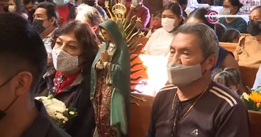 Celebran feligreses a la Virgen de Guadalupe en Chiautempan