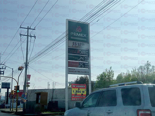 Precio de la gasolina en Tlaxcala registra ligeras variaciones en comparación al 2024