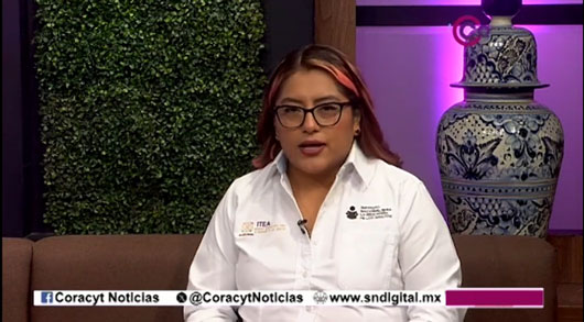 En el estudio de “Coracyt Noticias”, la jefa de oficina de recursos materias del ITEA 