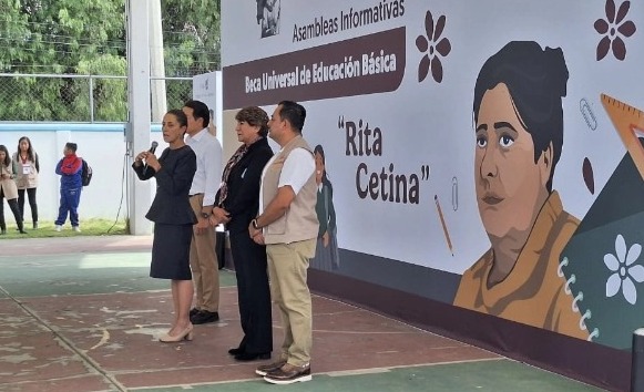 Encabeza Sheinbaum asamblea informativa sobre becas en educación básica