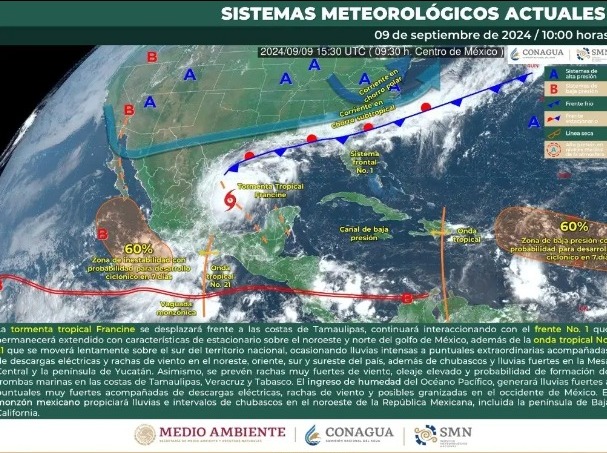 Se forma tormenta tropical 'Francine' en el Golfo de México