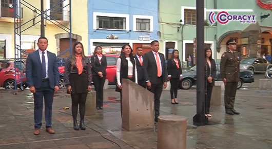 Realizaron arrío de bandera el Instituto Tlaxcalteca de la Juventudy Ayuntamiento de Huactzinco 