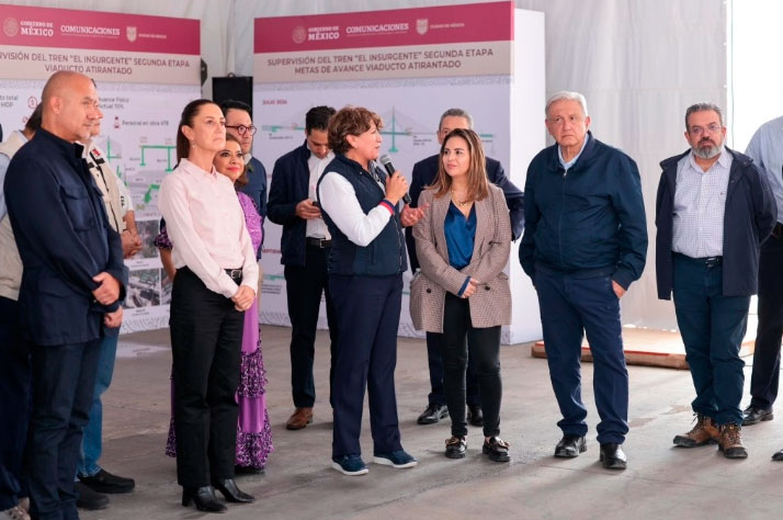 Supervisan AMLO y Sheinbaum avances de trolebús y ‘El Insurgente’