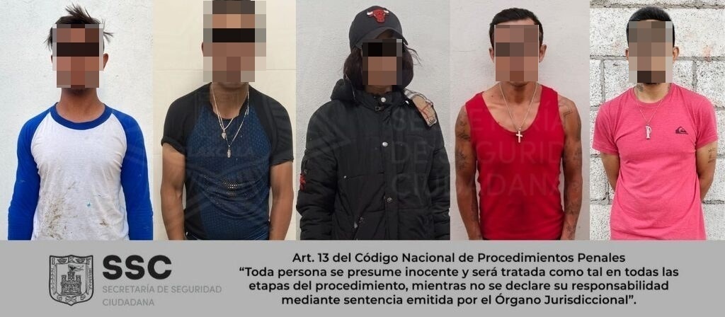 Mando coordinado: asegura SSC a 5 personas en Zacatelco