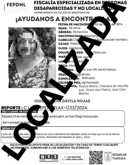 Ubica PGJE a menor de edad reportada como no localizada