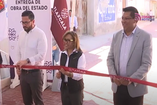 Entrega Gobernadora rehabilitación de la calle 16 de septiembre de Calpulalpan 