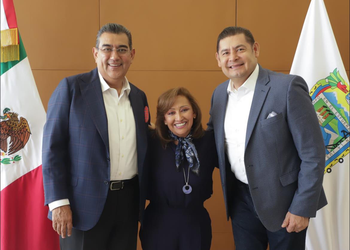Se reunió gobernadora Lorena Cuéllar con su homólogo de Puebla, Sergio Salomón Céspedes Peregrina y con el virtual gobernador electo, Alejandro Armenta Mier.