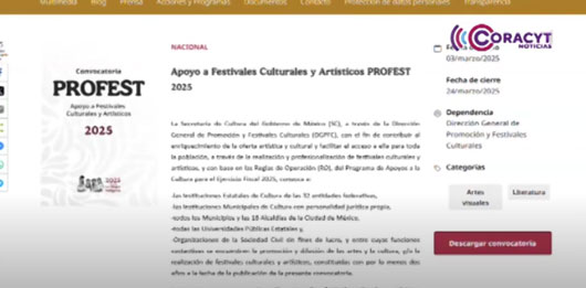 Abrió Secretaría de Cultura federal la convocatoria Profest 2025