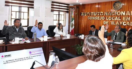 En sesión de consejo, informan vocalías del INE Tlaxcala sobre actividades de organización del PEEPJF 2024-2025