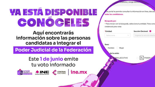 Más del 93 % de las candidaturas a la elección del PoderJudicial de la Federación se registraron en el sistema Conóceles