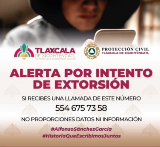Alerta Protección Civil Municipal de Tlaxcala por llamadas falsas a locatarios