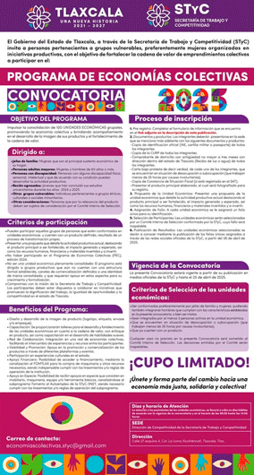 Abre Tlaxcala convocatoria del programa de Economías Colectivas 2025