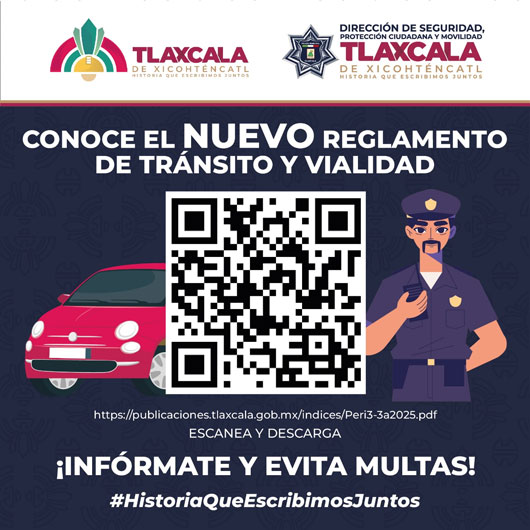 Beneficia a la población de Tlaxcala de Xicohténcatl nuevo Reglamento de Tránsito