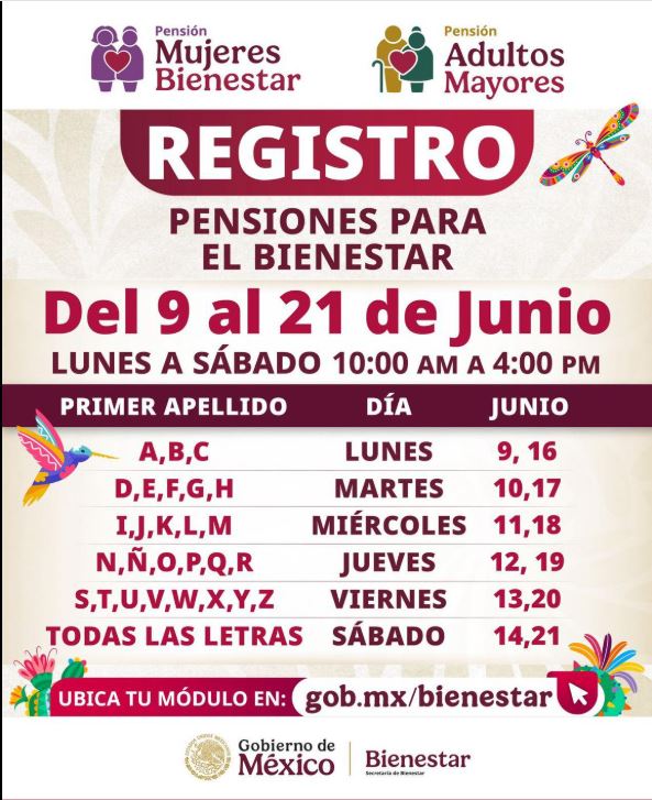 Abren periodo de registro a las Pensiones del Bienestar