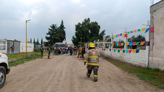 Bajo control la zona de polvorines en Tultepec; autoridades de los tres órdenes de gobierno coordinan servicios de emergencias