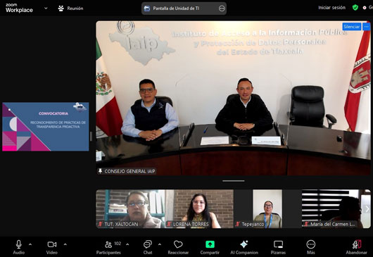 Presenta IAIP Tlaxcala convocatoria de reconocimiento en prácticas de transparencia proactiva