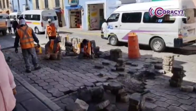 Iniciaron trabajos de rehabilitación en la calle “20 de noviembre” de Tlaxcala