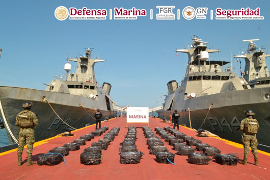 En dos operaciones marítimas se aseguraron alrededor de 4.2 toneladas de presunta cocaína en aguas de Guerrero