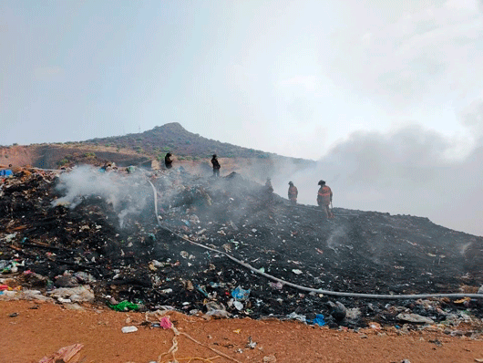 Se registra incendio en basurero de Ecatepec